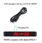 USB Charging Cable for LAUNCH CRP909 CRP909E CRP909X Scanner